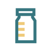 Icon representing a small medicine bottle.